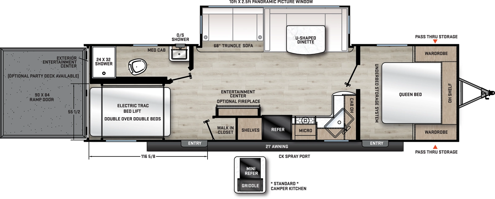 Aurora Toy Haulers 27ATH Floorplan